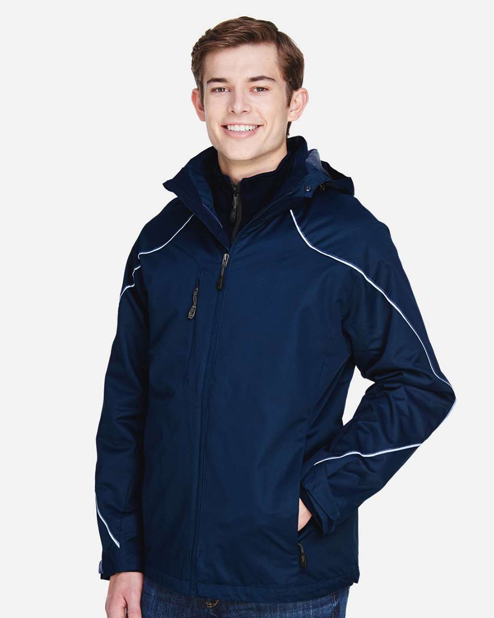 North End-88196-Men's Angle 3-In-1 Jacket with Bonded Fleece Liner - Image 10