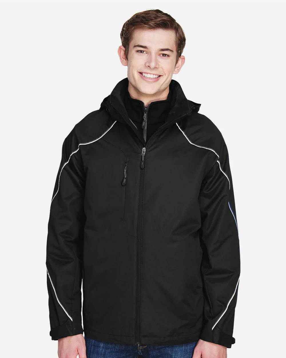 North End-88196-Men's Angle 3-In-1 Jacket with Bonded Fleece Liner - Image 6