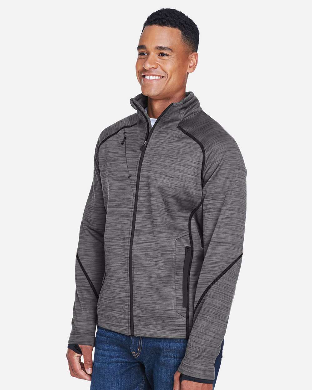 North End-88697-Men's Flux Mélange Bonded Fleece Jacket - Image 10