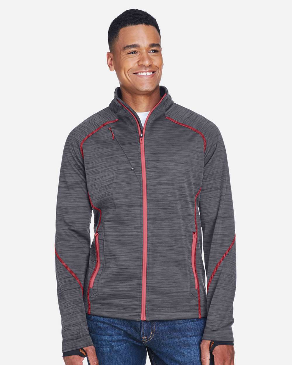 North End-88697-Men's Flux Mélange Bonded Fleece Jacket - Image 14