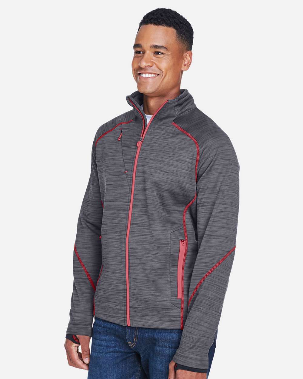 North End-88697-Men's Flux Mélange Bonded Fleece Jacket - Image 15