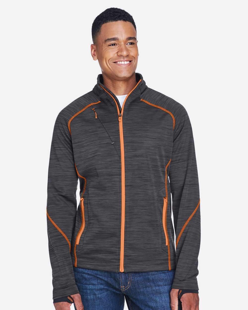 North End-88697-Men's Flux Mélange Bonded Fleece Jacket - Image 19