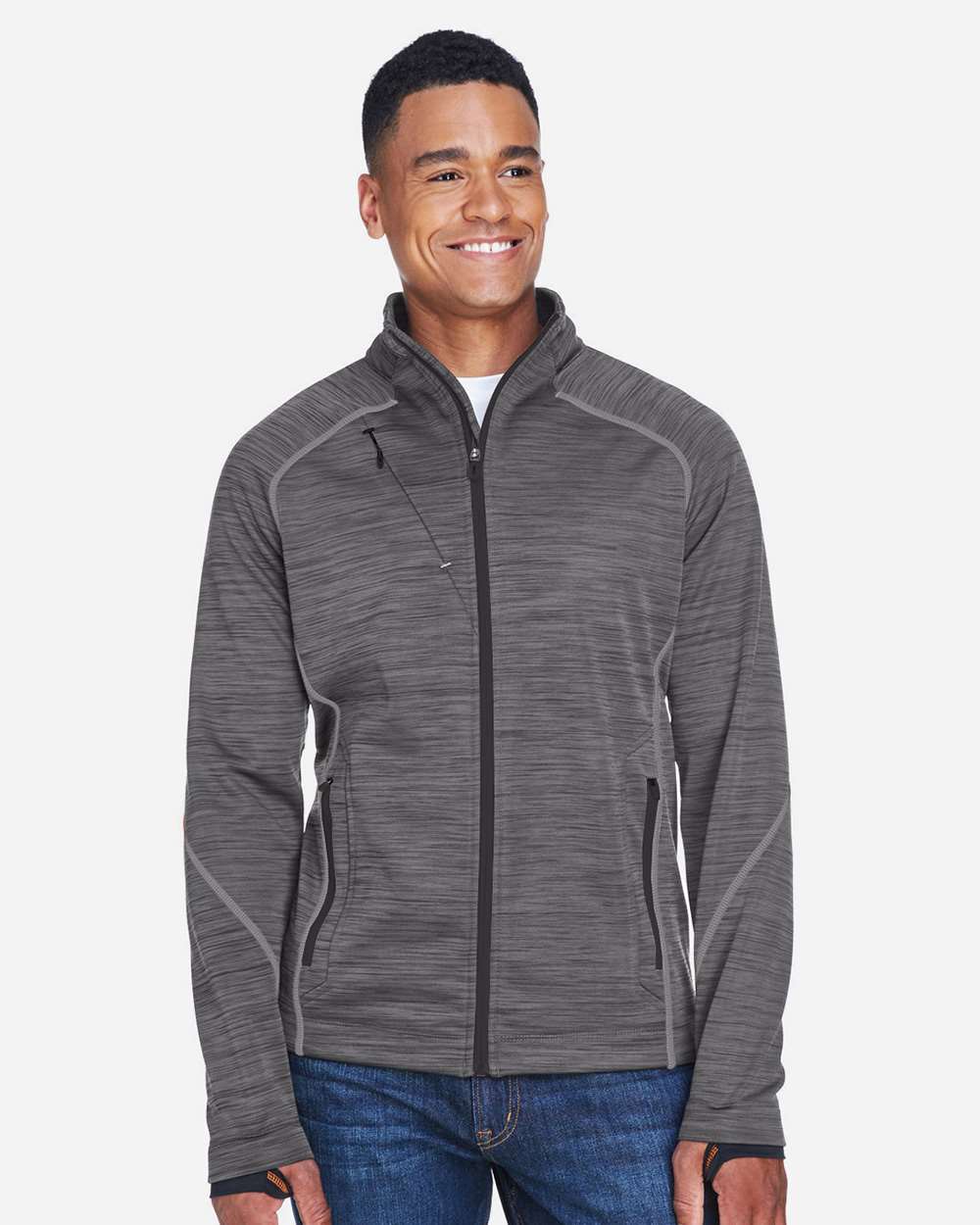 North End-88697-Men's Flux Mélange Bonded Fleece Jacket - Image 9