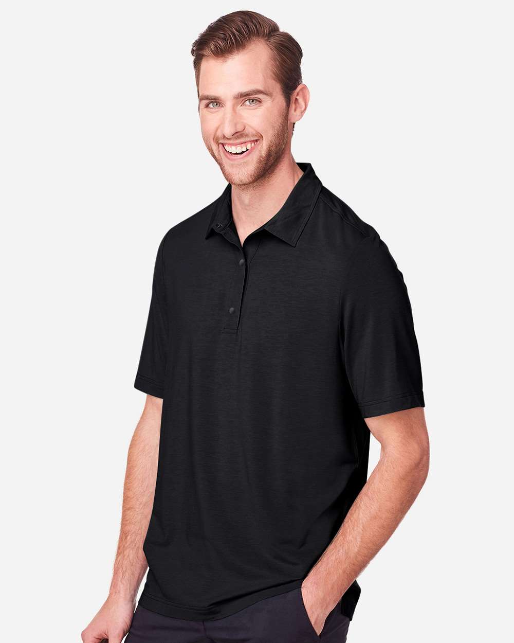 North End-NE100-Men's JAQ Snap-Up Stretch Performance Polo - Image 4