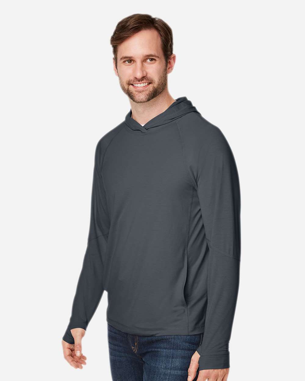 North End-NE105-Unisex JAQ Stretch Performance Hooded Long Sleeve T-Shirt - Image 12