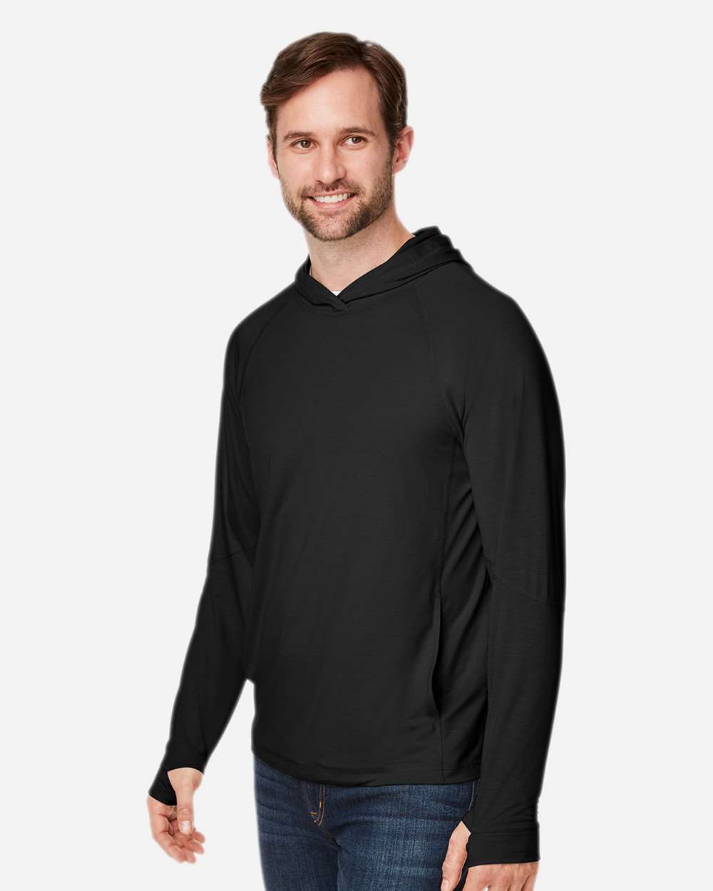 North End-NE105-Unisex JAQ Stretch Performance Hooded Long Sleeve T-Shirt - Image 5