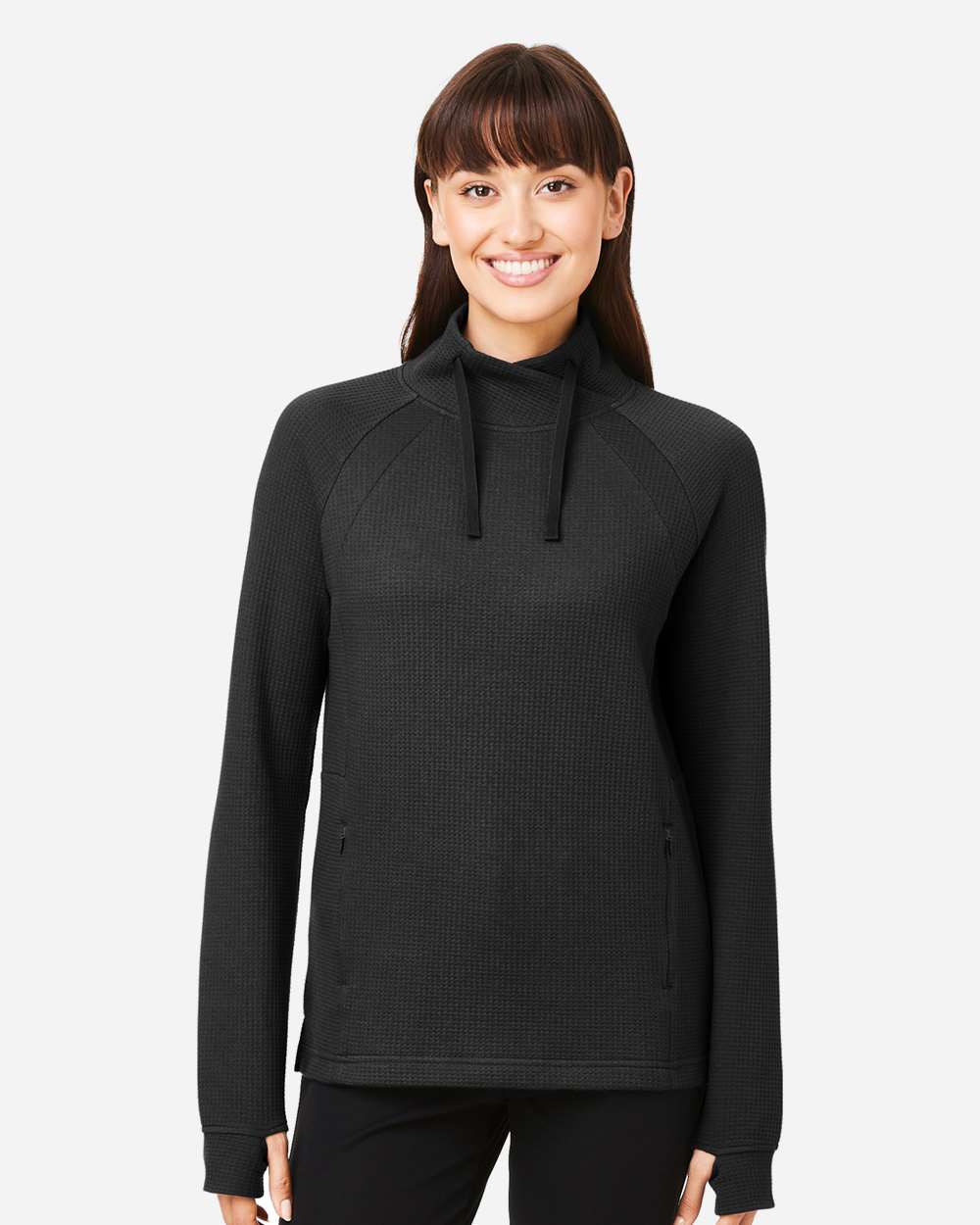 North End-NE200W-Women's Rhythm Waffle Pullover - Image 4