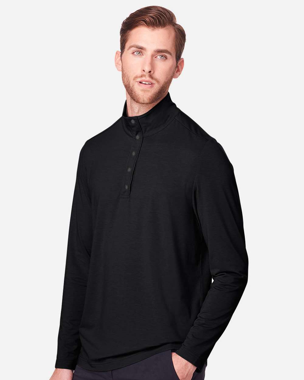 North End-NE400-Men's JAQ Snap-Up Stretch Performance Pullover - Image 4