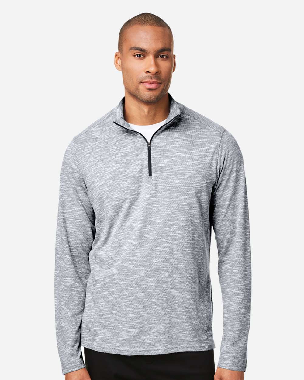 North End-NE415-Men's Eclipse Jacquard Quarter-Zip Pullover - Image 4