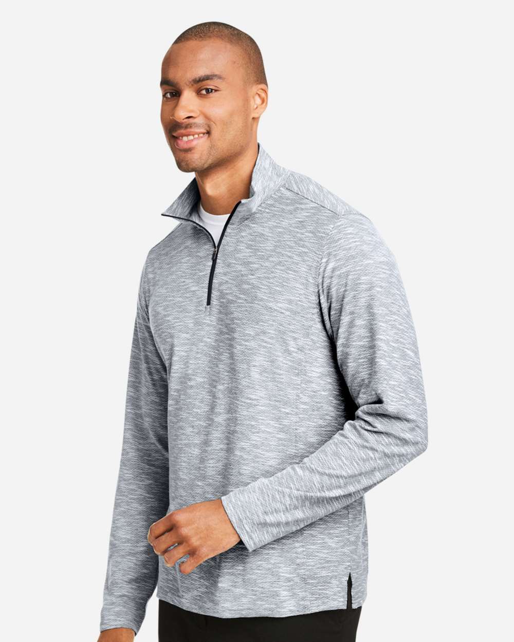 North End-NE415-Men's Eclipse Jacquard Quarter-Zip Pullover - Image 5