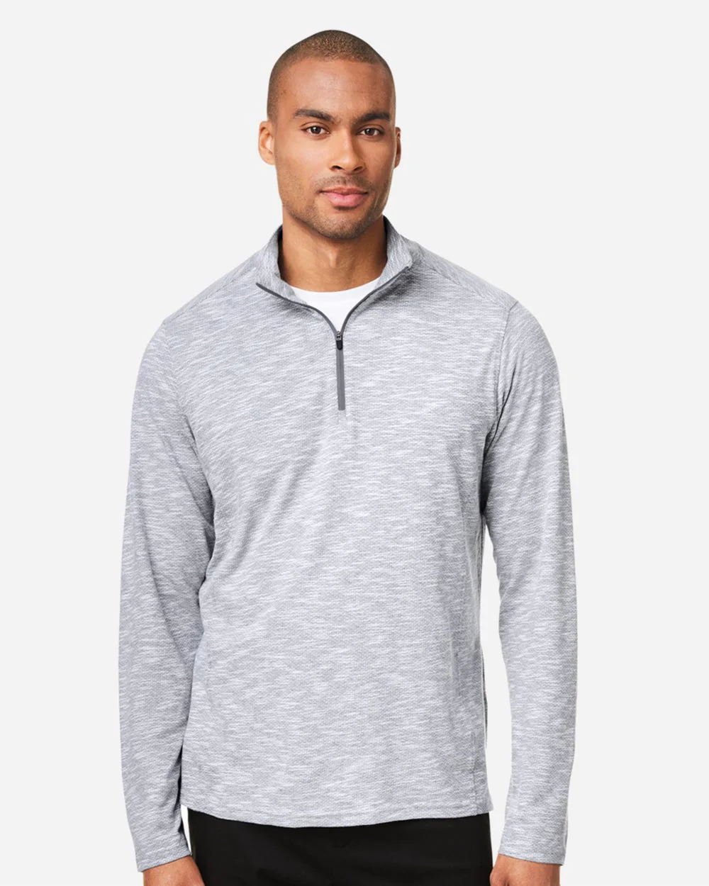 North End-NE415-Men's Eclipse Jacquard Quarter-Zip Pullover - Image 7