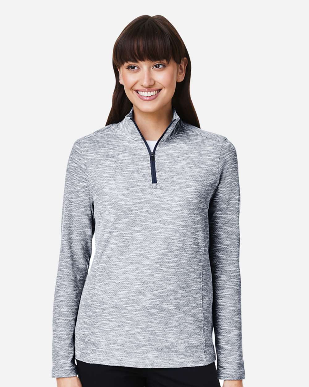 North End-NE415W-Women's Eclipse Jacquard Quarter-Zip Pullover - Image 4