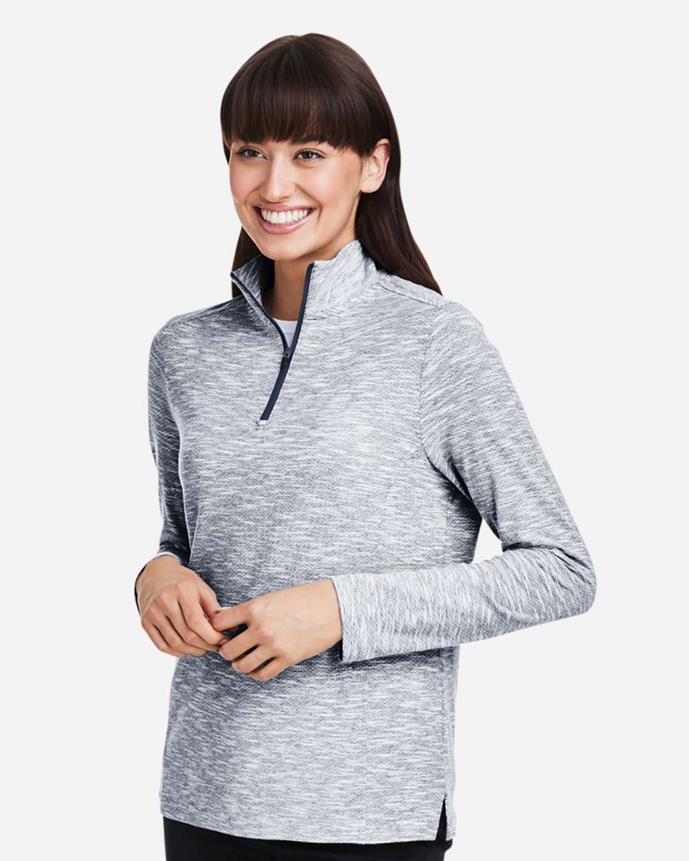 North End-NE415W-Women's Eclipse Jacquard Quarter-Zip Pullover - Image 5