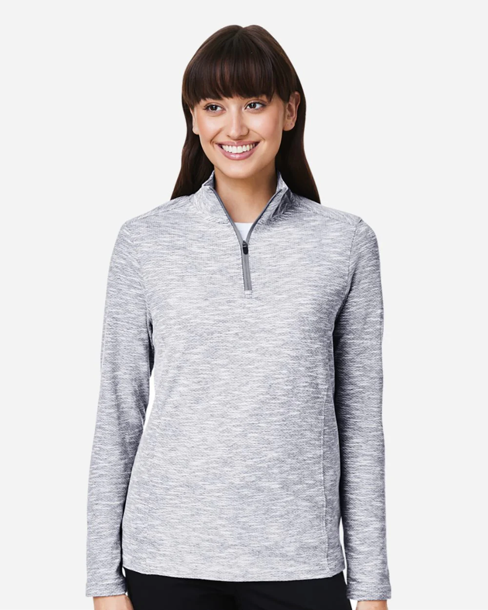 North End-NE415W-Women's Eclipse Jacquard Quarter-Zip Pullover - Image 7