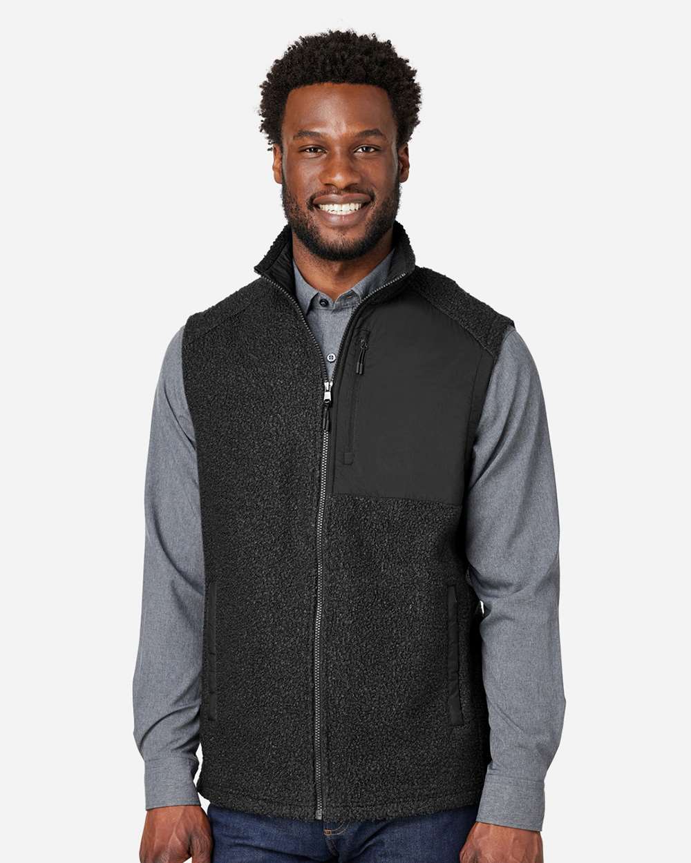 North End-NE714-Men's Aura Sweater Fleece Vest - Image 4