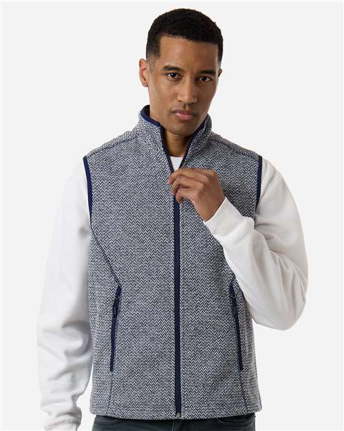 North End-NE731-Men's Jasper Jacquard Fleece Vest - Image 8