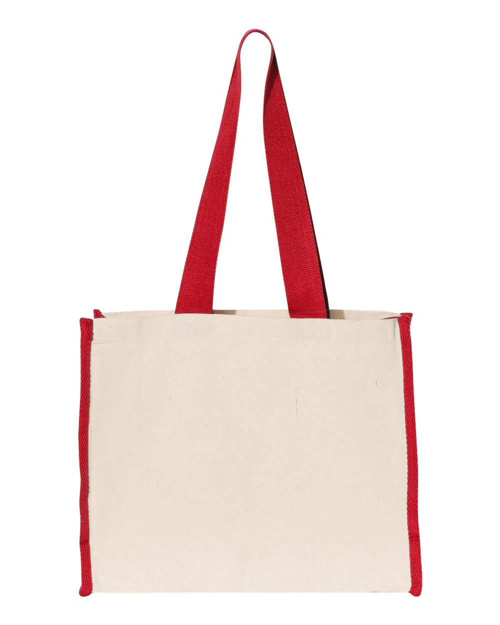 Q-Tees-Q1100-14L Tote with Contrast-Color Handles - Image 2