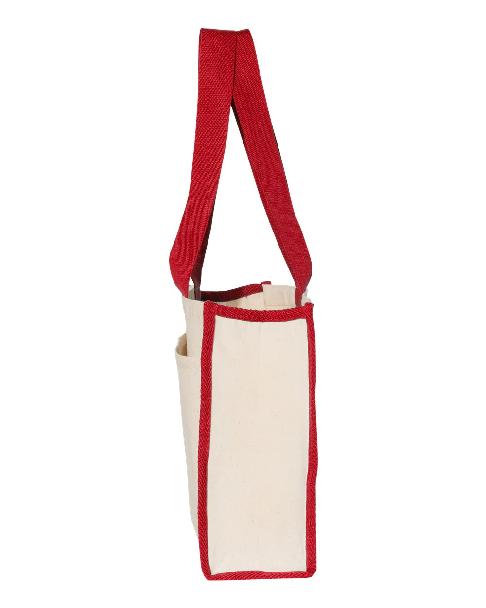 Q-Tees-Q1100-14L Tote with Contrast-Color Handles - Image 3