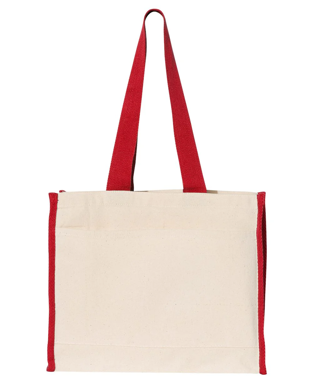 Q-Tees-Q1100-14L Tote with Contrast-Color Handles - Image 4