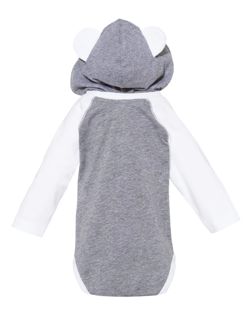 Rabbit Skins-4418-Fine Jersey Infant Character Hooded Long Sleeve Bodysuit with Ears - Image 2
