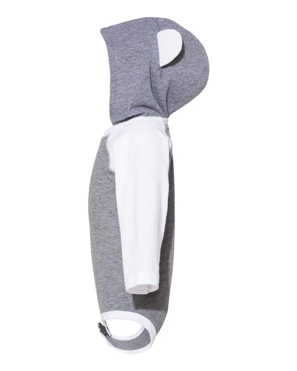Rabbit Skins-4418-Fine Jersey Infant Character Hooded Long Sleeve Bodysuit with Ears - Image 3