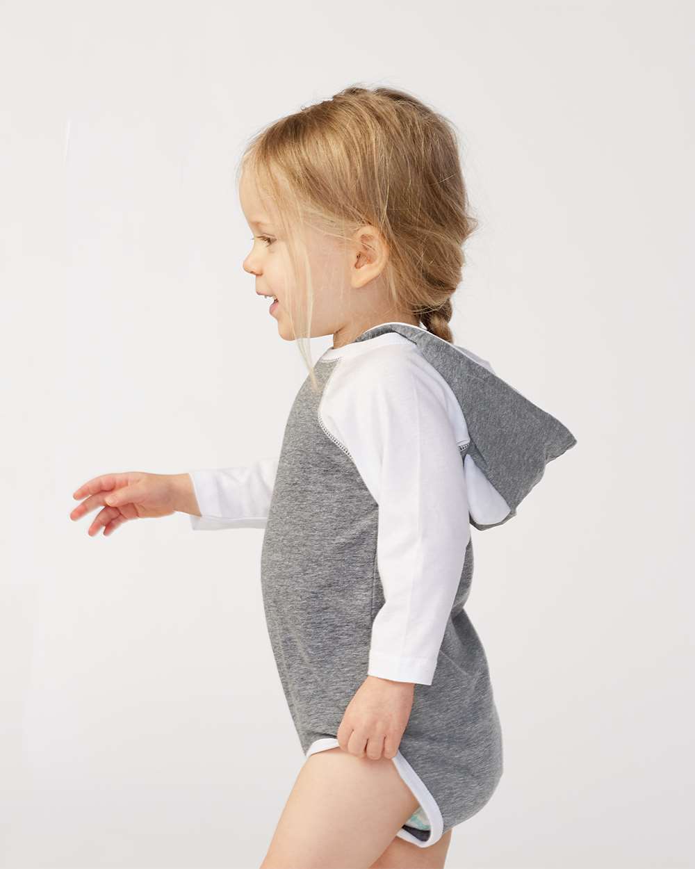 Rabbit Skins-4418-Fine Jersey Infant Character Hooded Long Sleeve Bodysuit with Ears - Image 5