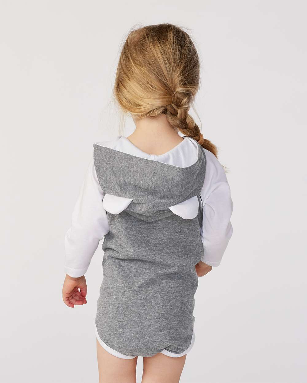 Rabbit Skins-4418-Fine Jersey Infant Character Hooded Long Sleeve Bodysuit with Ears - Image 6
