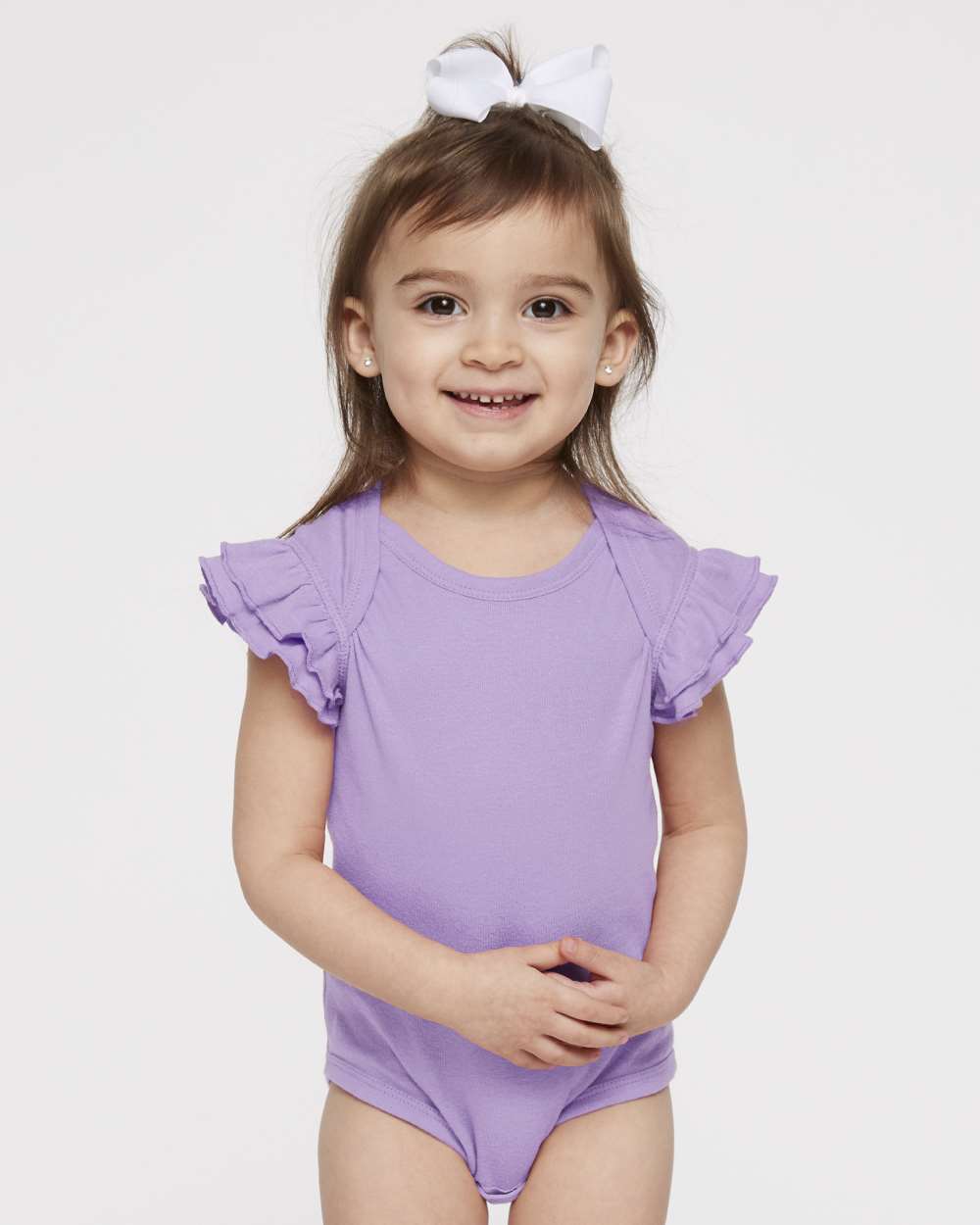 Rabbit Skins-4439-Infant Flutter Sleeve Baby Rib Bodysuit - Image 11