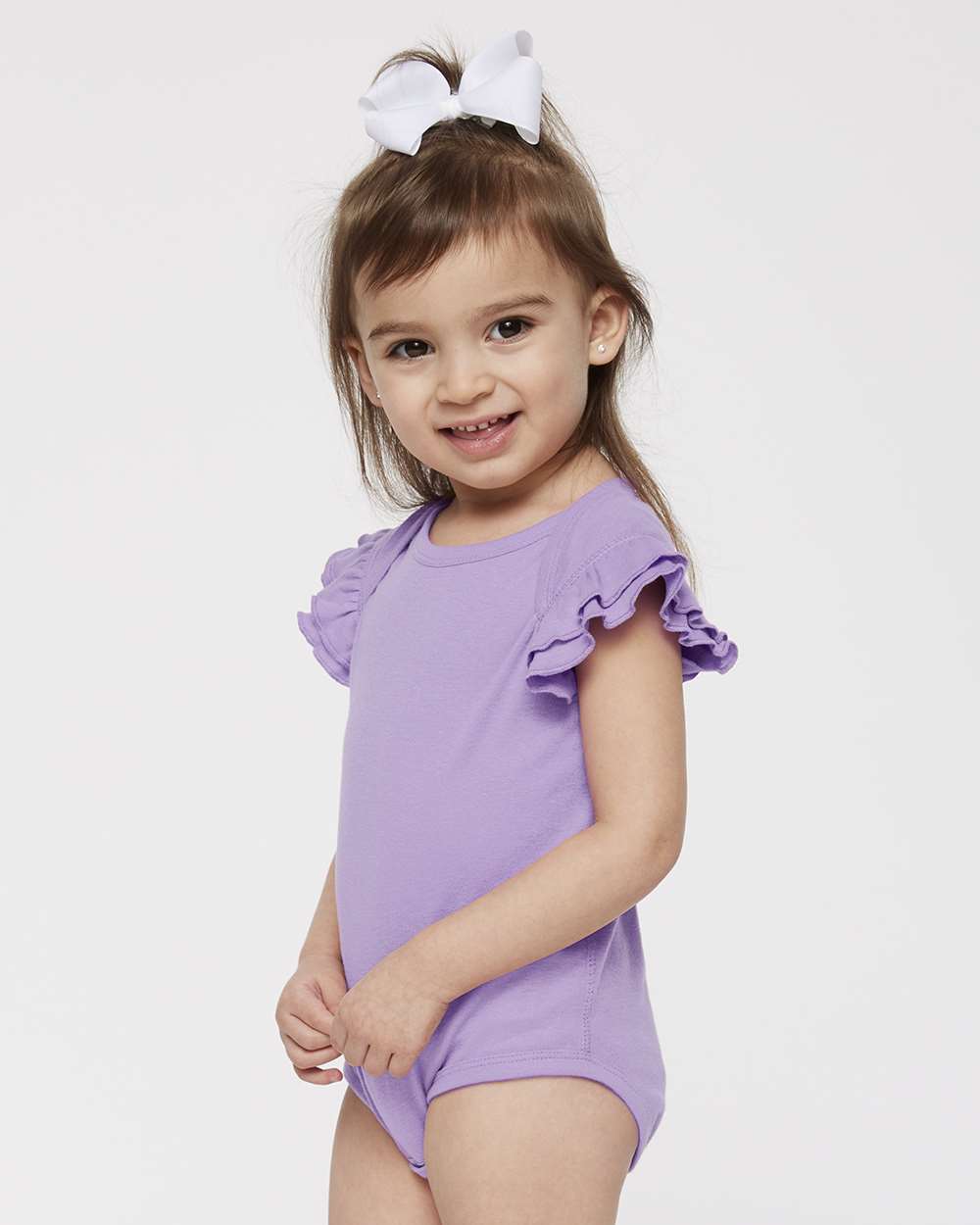 Rabbit Skins-4439-Infant Flutter Sleeve Baby Rib Bodysuit - Image 12