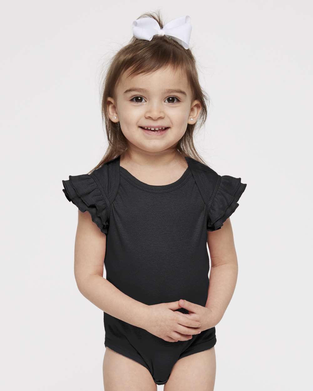 Rabbit Skins-4439-Infant Flutter Sleeve Baby Rib Bodysuit - Image 5