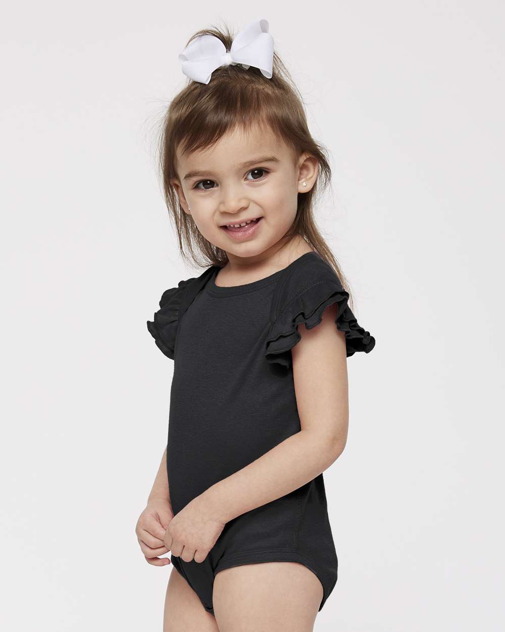 Rabbit Skins-4439-Infant Flutter Sleeve Baby Rib Bodysuit - Image 6