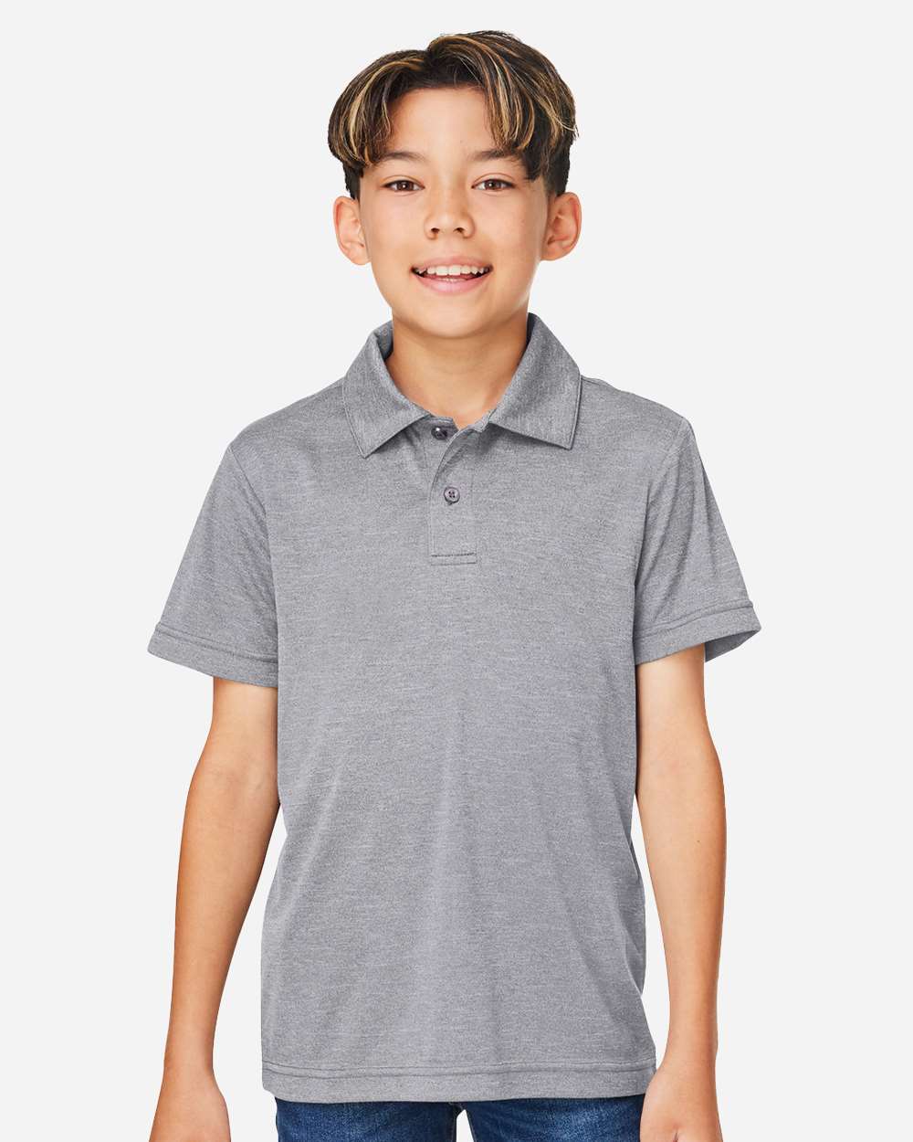 Team 365-TT51HY-Youth Zone Sonic Heather Performance Polo - Image 4