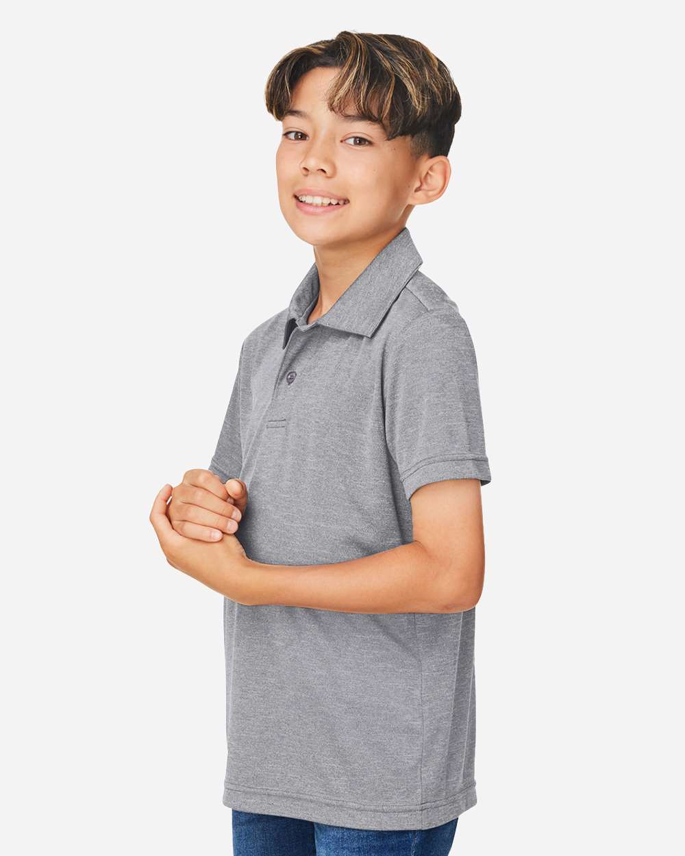 Team 365-TT51HY-Youth Zone Sonic Heather Performance Polo - Image 5