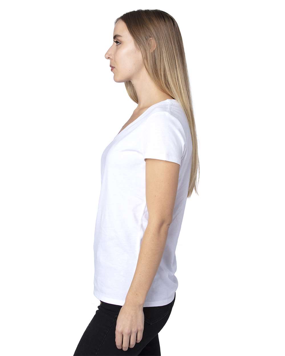 Threadfast Apparel-200RV-Women's Ultimate CVC V-Neck T-Shirt - Image 4