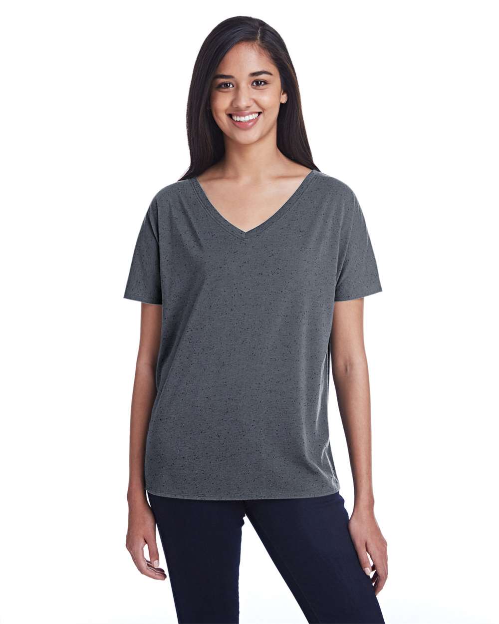 Threadfast Apparel-203FV-Women's Tri-Blend Fleck V-Neck T-Shirt - Image 4