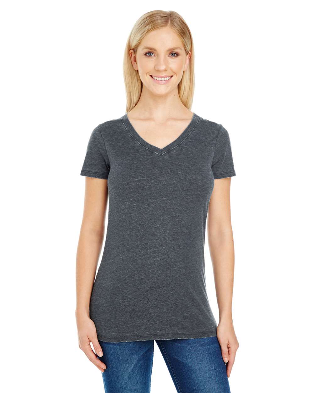 Threadfast Apparel-208B-Women's Vintage Dye V-Neck T-Shirt - Image 3