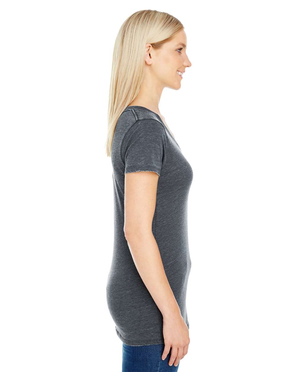 Threadfast Apparel-208B-Women's Vintage Dye V-Neck T-Shirt - Image 4
