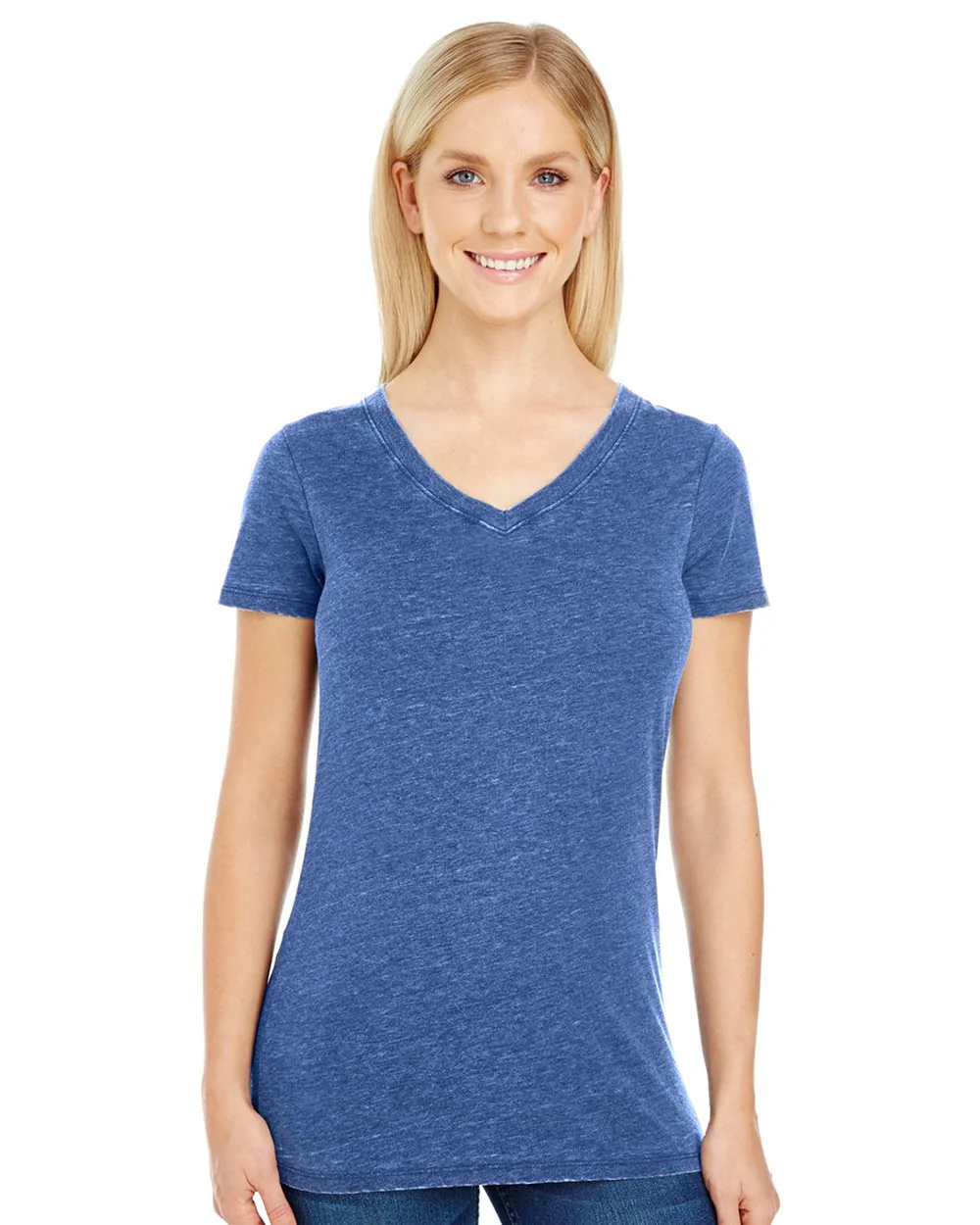 Threadfast Apparel-208B-Women's Vintage Dye V-Neck T-Shirt - Image 5