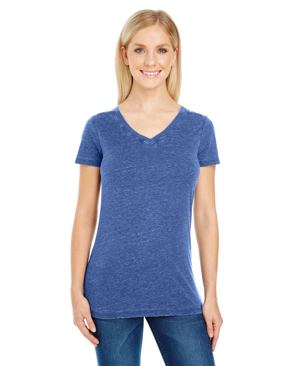 Threadfast Apparel-208B-Women's Vintage Dye V-Neck T-Shirt - Image 8
