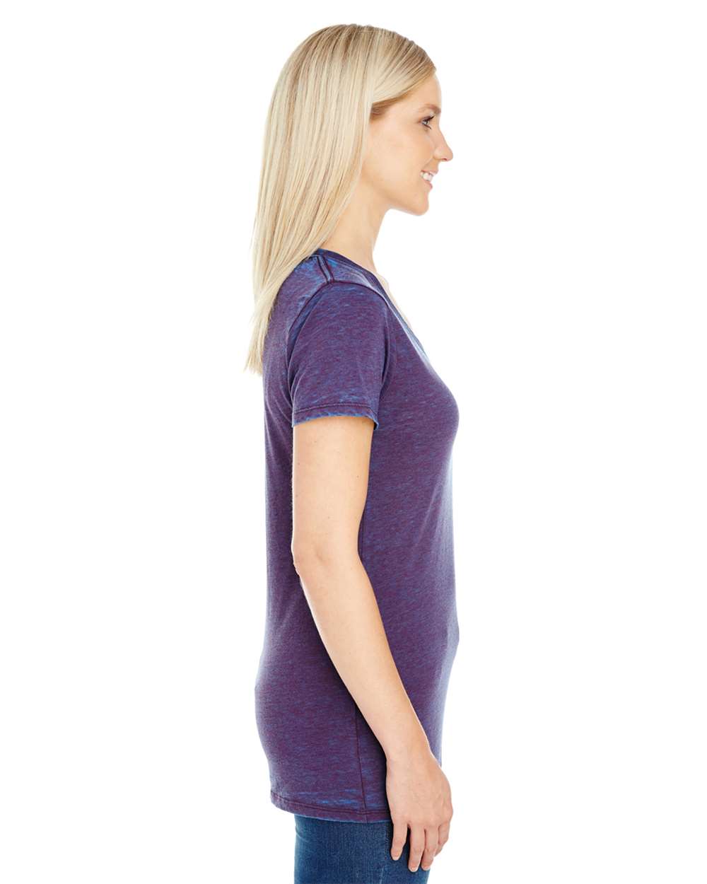 Threadfast Apparel-215B-Women's Cross Dye V-Neck T-Shirt - Image 2