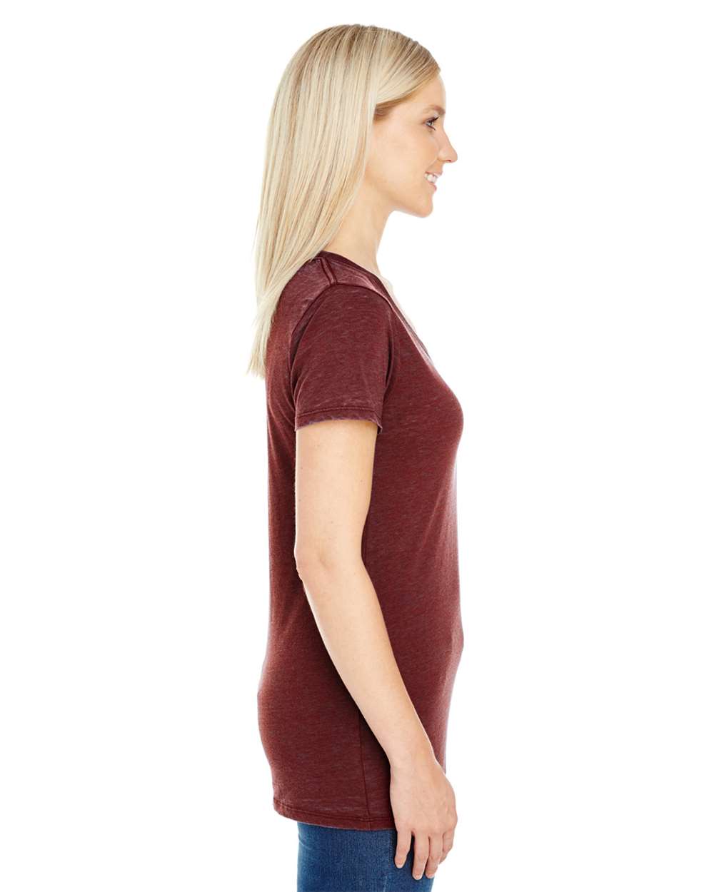 Threadfast Apparel-215B-Women's Cross Dye V-Neck T-Shirt - Image 5