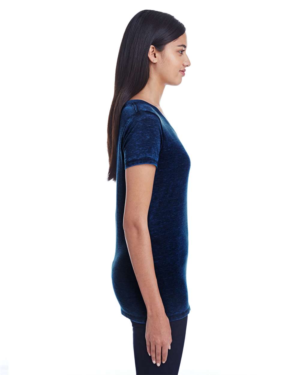 Threadfast Apparel-215B-Women's Cross Dye V-Neck T-Shirt - Image 6