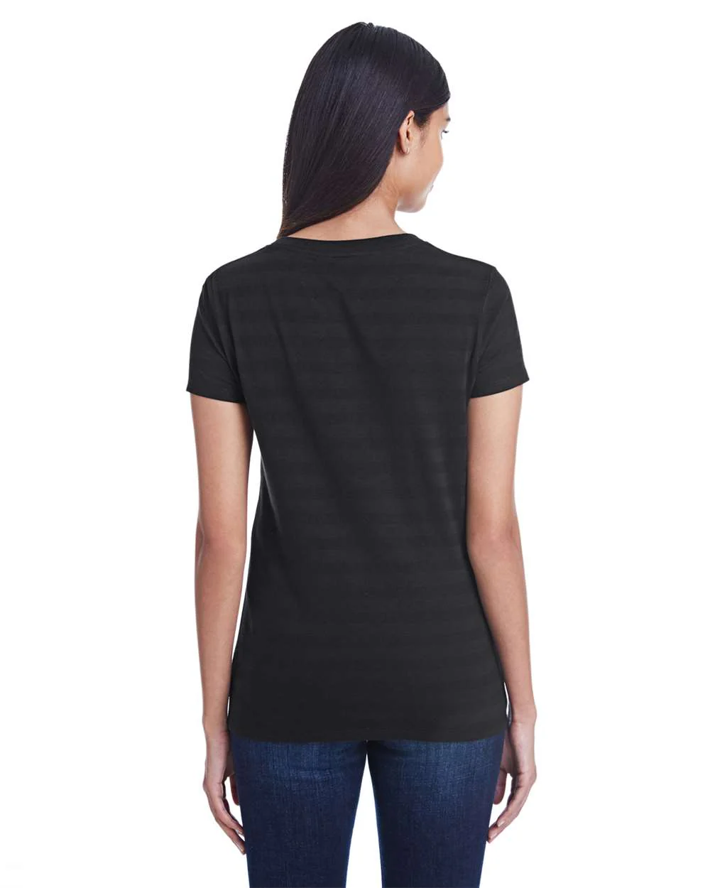 Threadfast Apparel-252RV-Women's Invisible Stripe V-Neck T-Shirt - Image 3