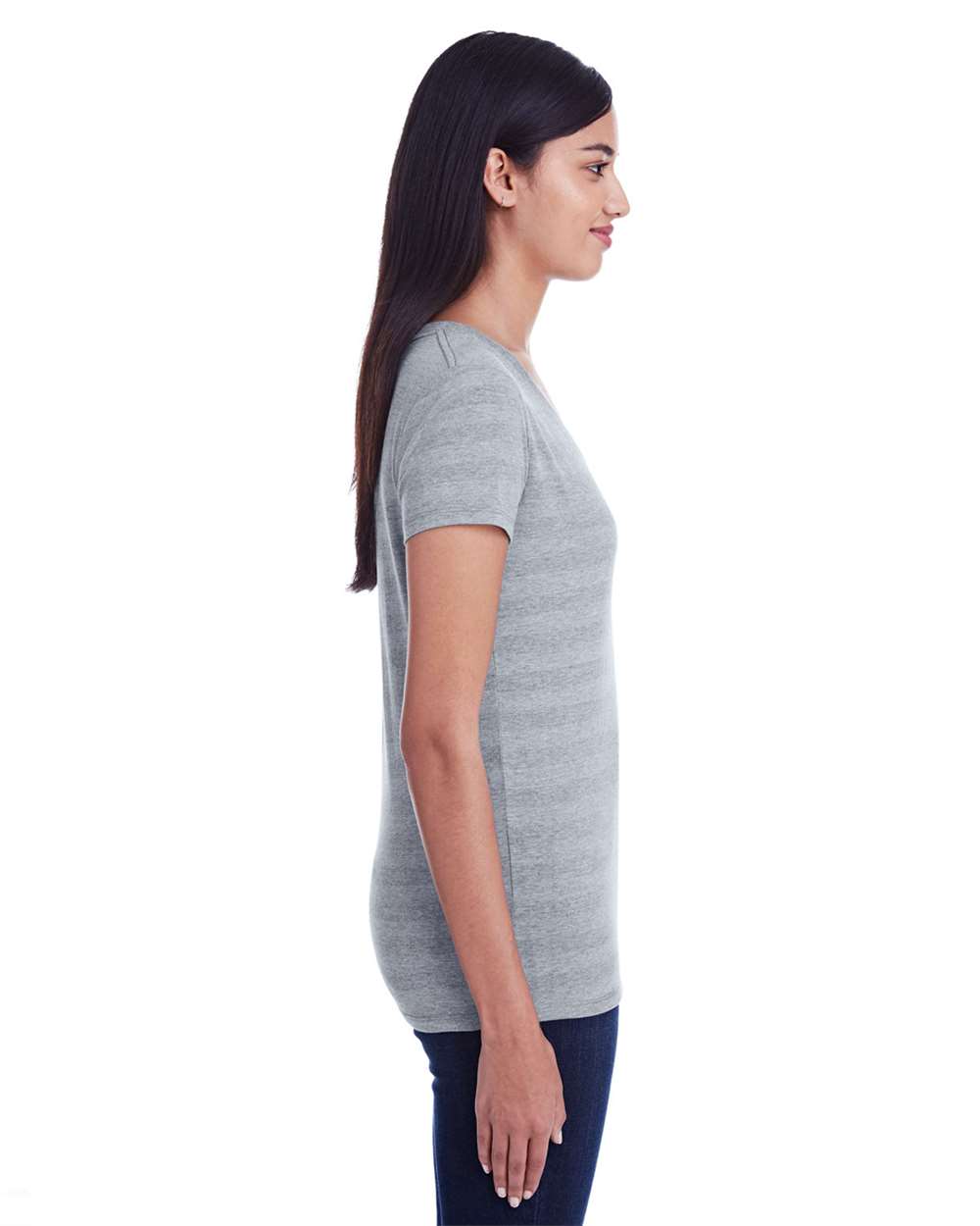 Threadfast Apparel-252RV-Women's Invisible Stripe V-Neck T-Shirt - Image 6