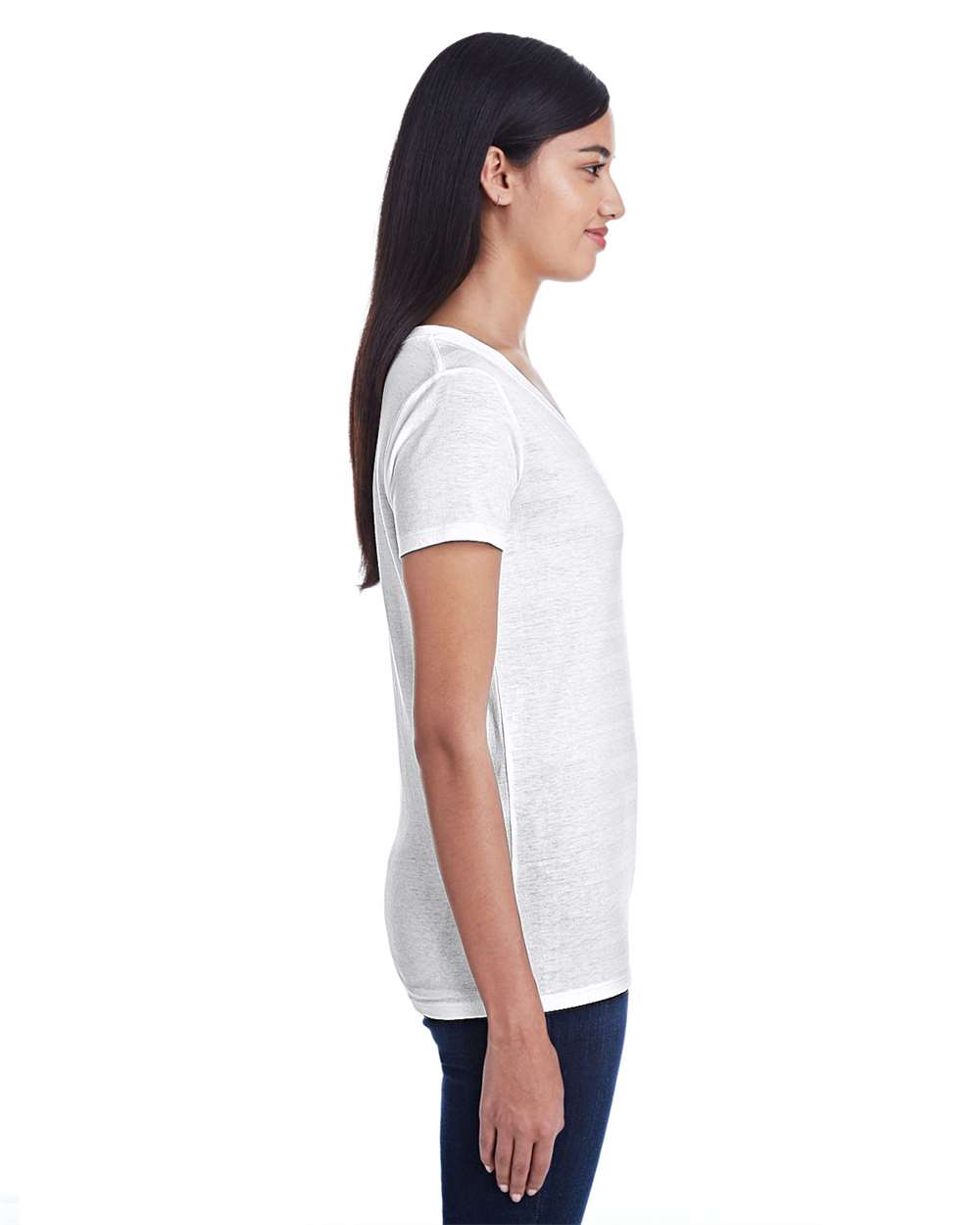 Threadfast Apparel-252RV-Women's Invisible Stripe V-Neck T-Shirt - Image 9