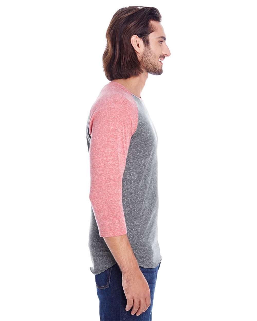 Threadfast Apparel-302G-Triblend Three-Quarter Sleeve Raglan T-Shirt - Image 14