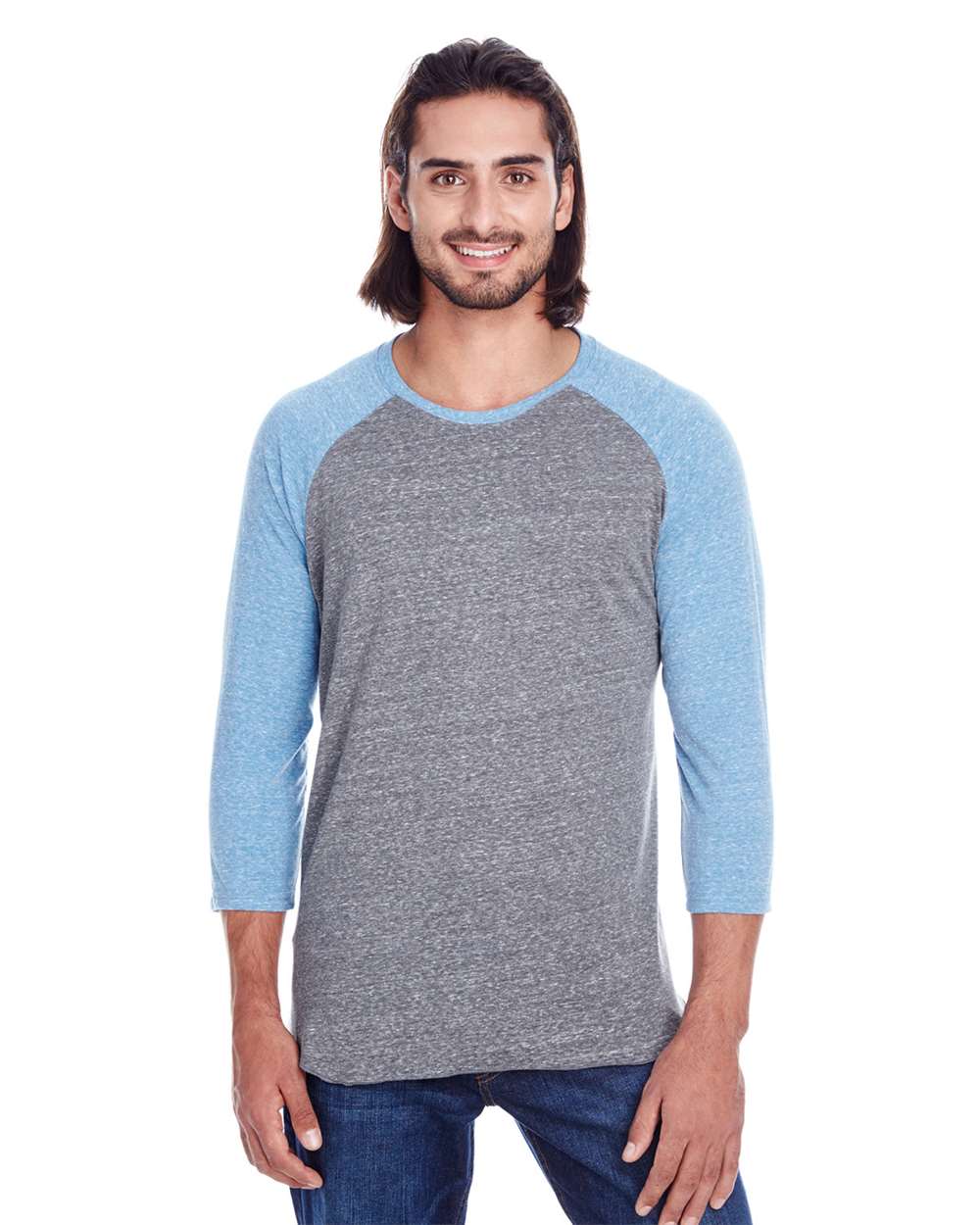 Threadfast Apparel-302G-Triblend Three-Quarter Sleeve Raglan T-Shirt - Image 15