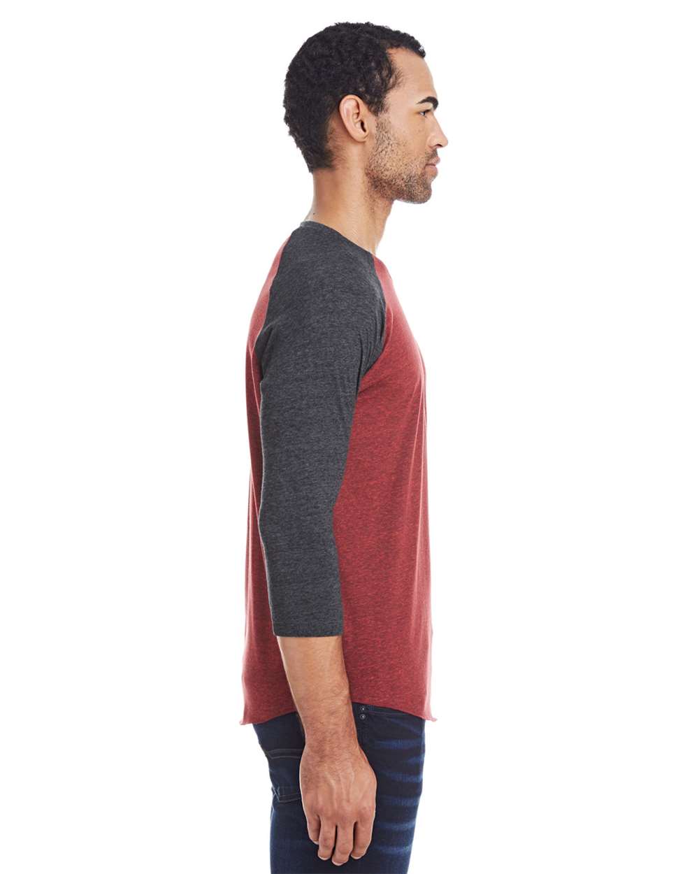 Threadfast Apparel-302G-Triblend Three-Quarter Sleeve Raglan T-Shirt - Image 2