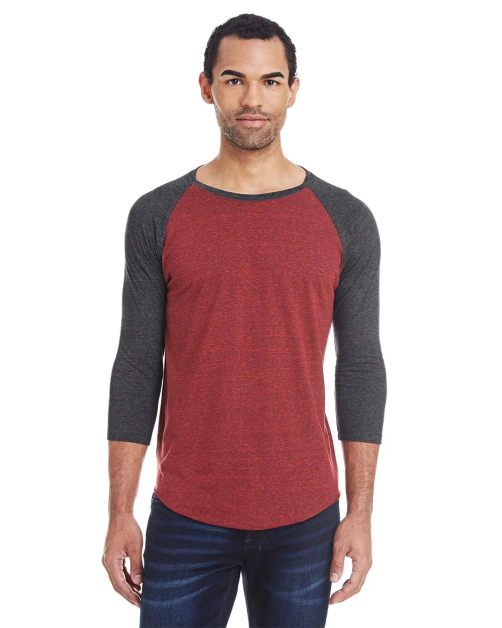 Threadfast Apparel-302G-Triblend Three-Quarter Sleeve Raglan T-Shirt - Image 3