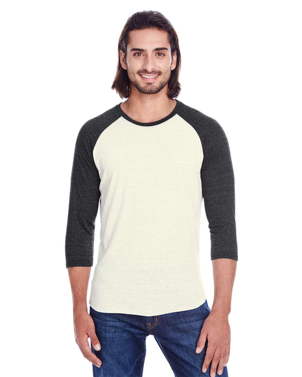Threadfast Apparel-302G-Triblend Three-Quarter Sleeve Raglan T-Shirt - Image 4